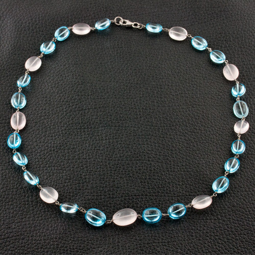 Blue Topaz & Rose Quartz Necklace