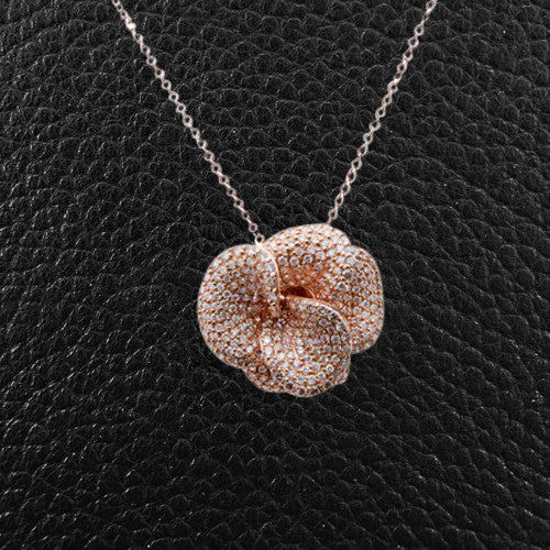 Diamond Flower Pendant