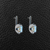 Blue Topaz & Diamond Earrings