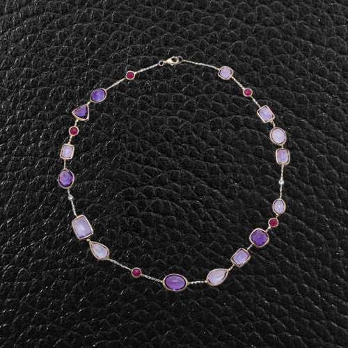 Amethyst, Ruby & Diamond Necklace