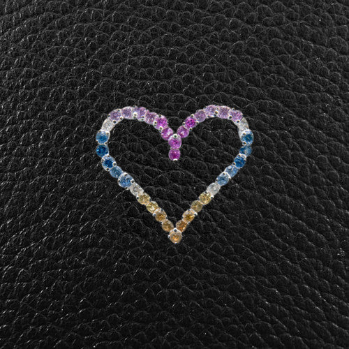 Multi-color Sapphire & Diamond Heart Pendant