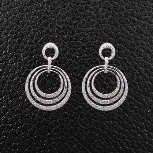 Triple Circle Diamond Earrings