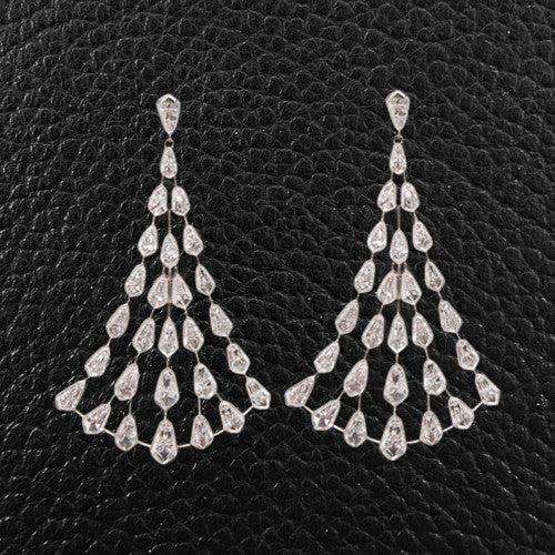 Diamond Dangle Fan Earrings