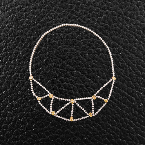Yellow & White Diamond Collar Necklace