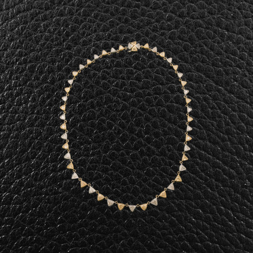 Trilliant Yellow & White Diamond Necklace