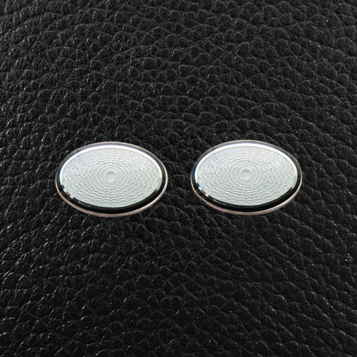 Oval Enamel & Sterling Silver Cufflinks