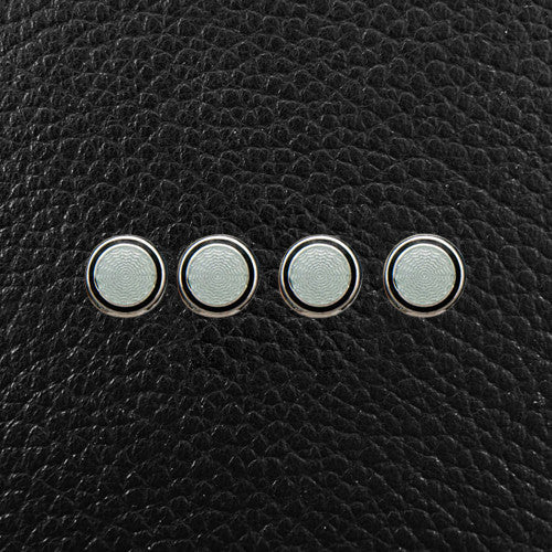Round Enamel & Sterling Silver Shirt Stud Set