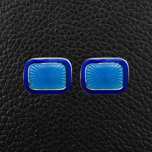 Blue Enamel & Sterling Silver Cufflinks