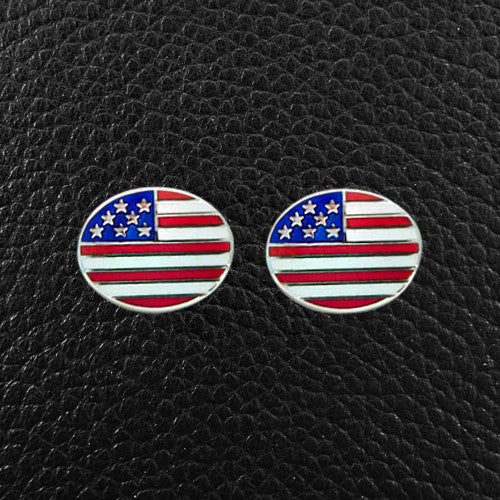 Oval American Flag Cufflinks