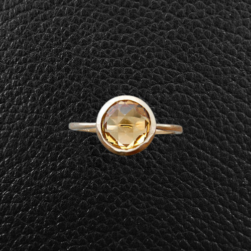 Round Citrine Ring