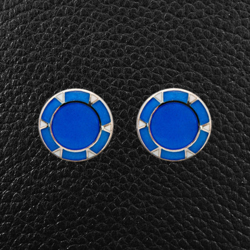 Sterling Silver & Blue Cufflinks