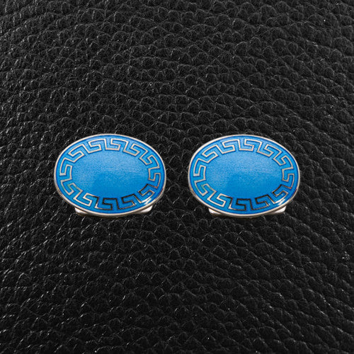 Oval Greek Key Cufflinks