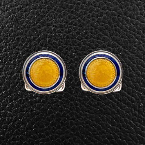 Blue & Gold Round Cufflinks