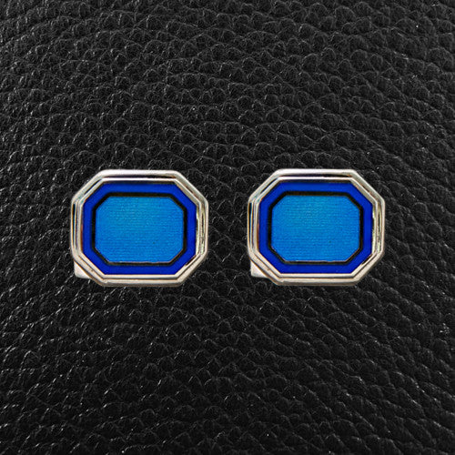 Octagonal Blue Cufflinks