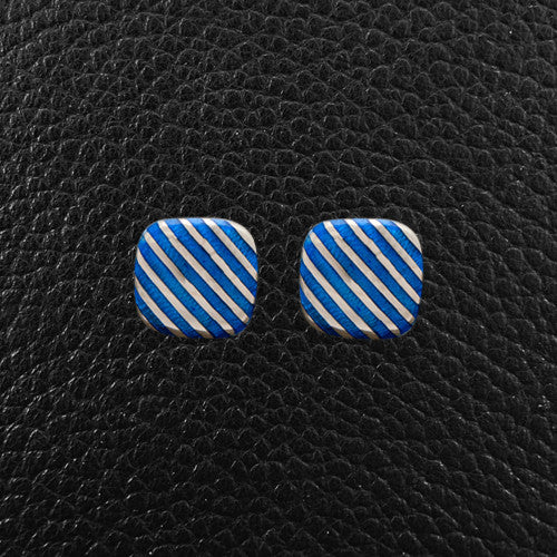 Blue Striped Cufflinks