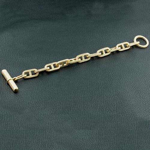 Yellow Gold Anchor Link Bracelet