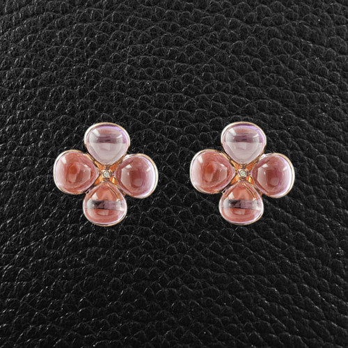 Amethyst & Diamond Flower Earrings