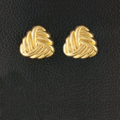 Triangular Yellow Gold Estate Earrings