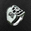 Black & White Agate Ring with Black & White Diamonds