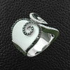 Black & White Agate Ring with Black & White Diamond