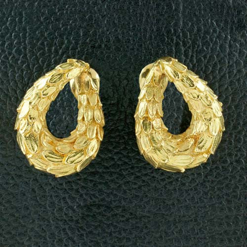 David Webb Kingdom Enamel Zebra Earrings in 18K Yellow Gold