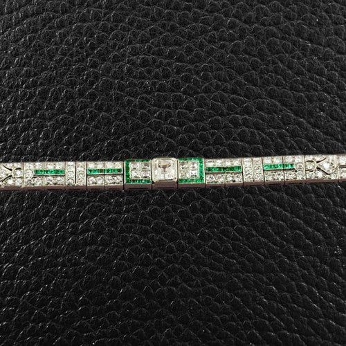 Art Deco Emerald & Diamond Bracelet