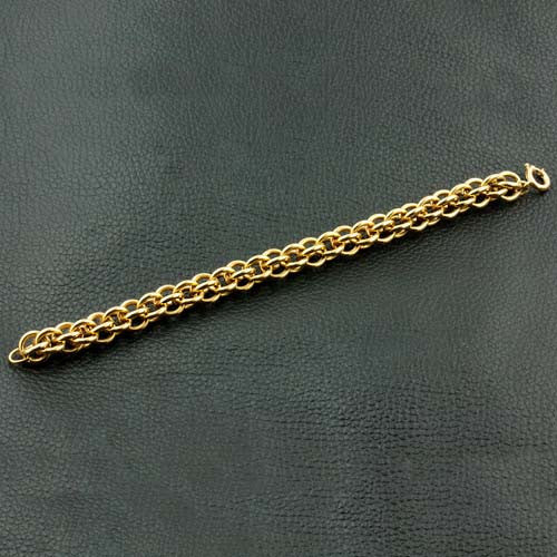 Yellow Gold Round Link Bracelet - 1970's