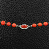 Red Coral & Black Diamond Necklace