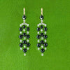 Onyx & Diamond Dangle Estate Earrings