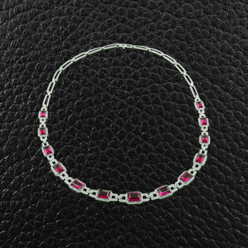 Rubellite & Diamond Necklace