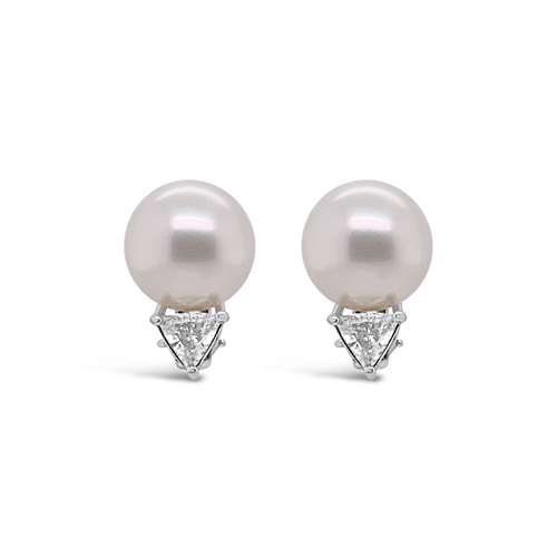 South Sea Pearl & Diamond Earrings