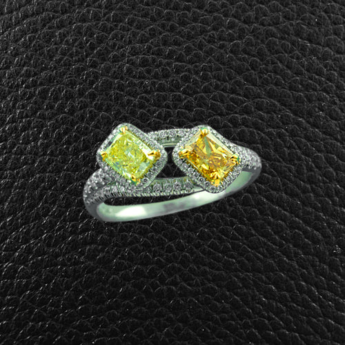 Yellow & Brown Diamond ByPass Ring