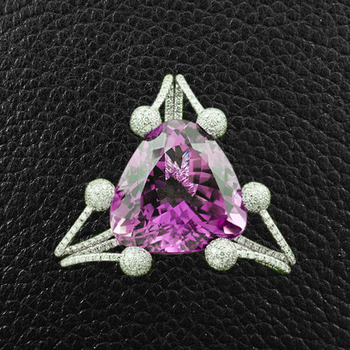 Kunzite & Diamond Pendant