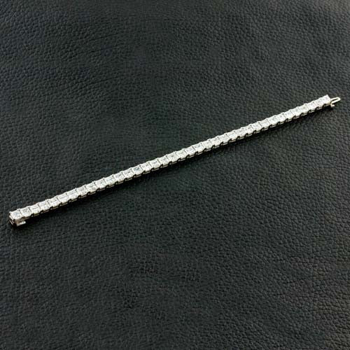 Asscher Cut Diamond Straight Bracelet