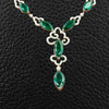 Emerald & Diamond Necklace & Earrings Set