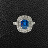 Sapphire & Diamond Double Halo Ring