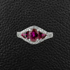 Three Ruby Ring with Diamonds