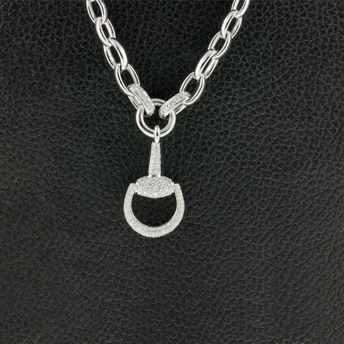 Diamond Stirrup Necklace