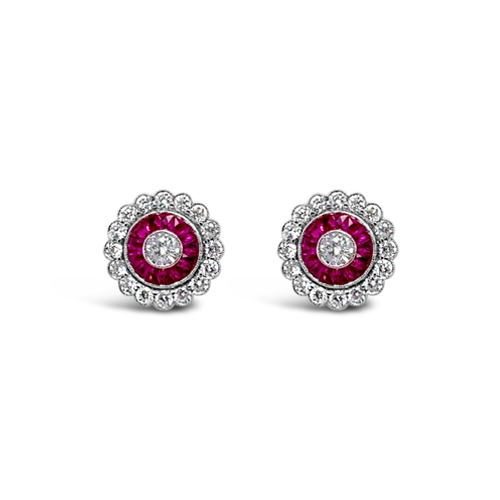 Pink Sapphire & Diamond Earrings