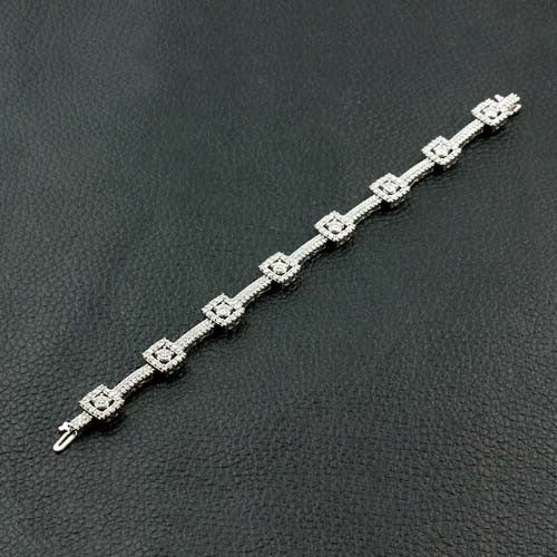 Diamond Bracelet with Square Motif Design
