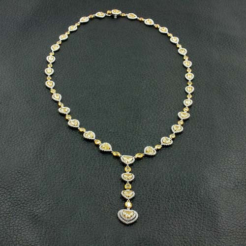 Heart shaped Yellow Diamond Necklace