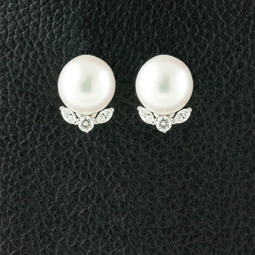 South Sea Pearl & Diamond Earrings