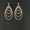 Oval Loop Diamond Dangle Earrings