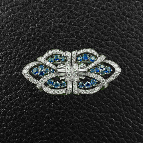 Tiffany Estate Sapphire & Diamond Pin/Clips