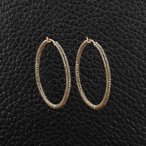 Brown Diamond Hoop Earrings