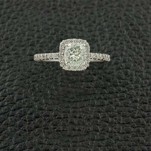 Cushion cut Diamond Halo Ring