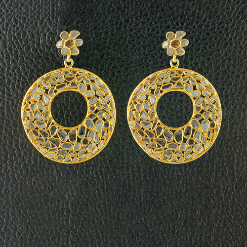 Diamond Slice Dangle Earrings