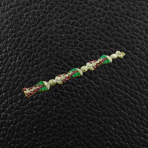 Ruby, Emerald & Diamond Cartier Estate Bracelet