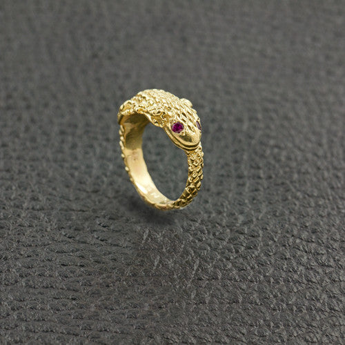 Lizard Ring with Ruby Eyes