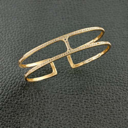 Gold & Diamond Bangle Bracelet